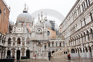 Doge`s Palace courtyard, San Marco Piazza, Venice, Italy